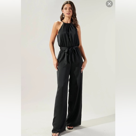 Sugarlips Pants - Sugarlips black silky jumpsuit
